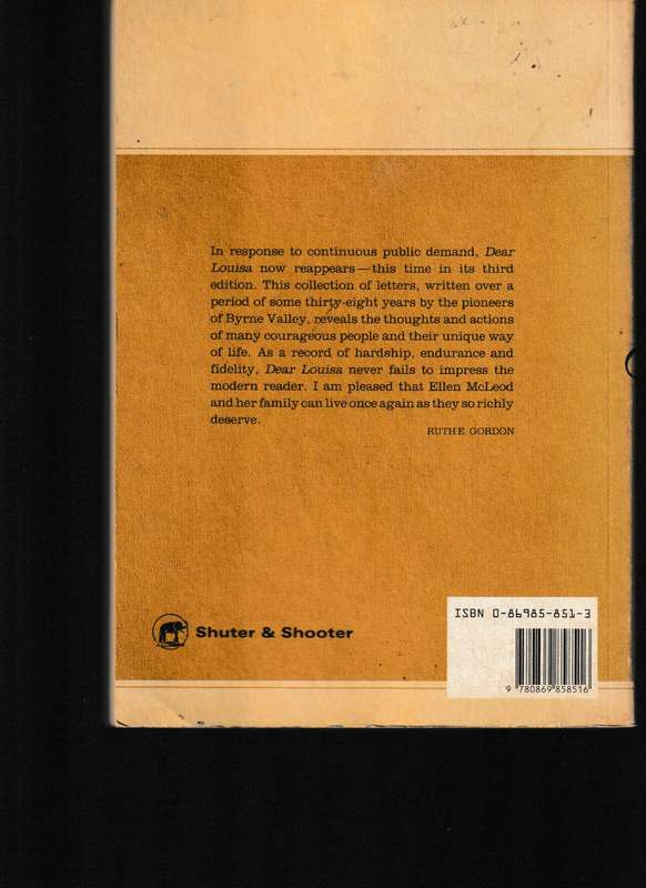 DEAR LOUISA: HISTORY OF A PIONEER FAMILY IN NATAL, 1850-1888