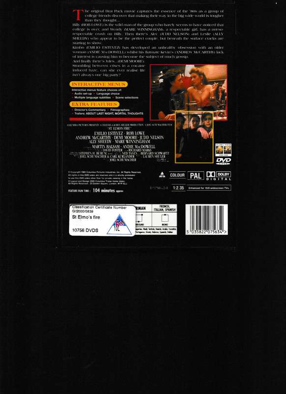 ST. ELMO'S FIRE DVD