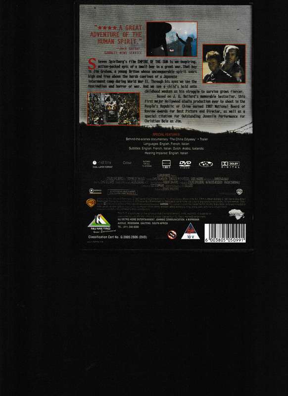 EMPIRE OF THE SUN TWO-DISK SPECIAL EDITION DVD'S