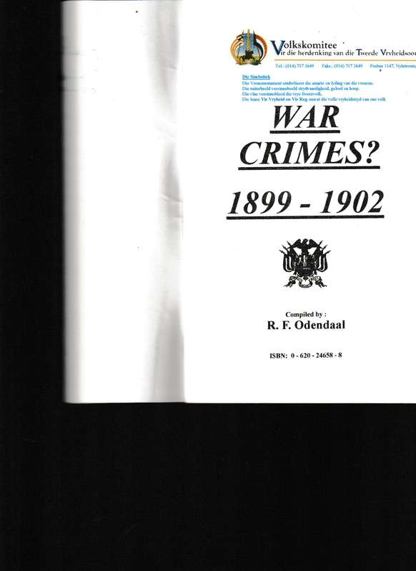 WAR CRIMES? 1899-1902