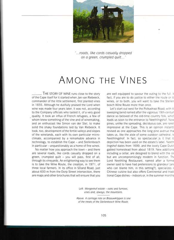 STELLENBOSCH, PLACE OF GABLES, OAKS & WINE
