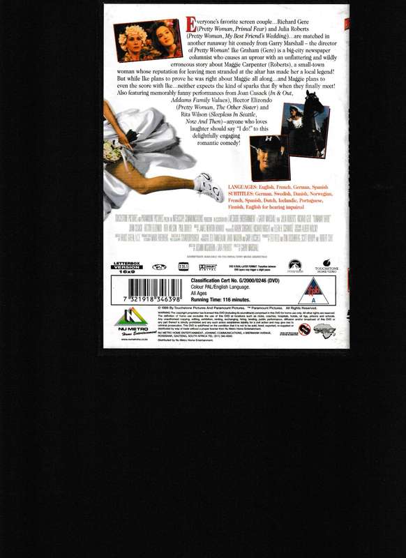 RUNAWAY BRIDE DVD