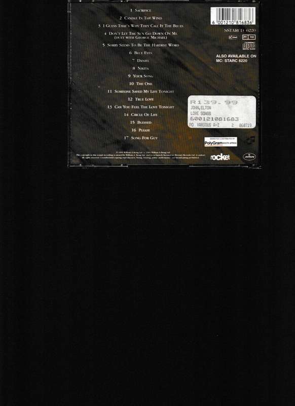 ELTON JOHN, LOVE SONGS CD