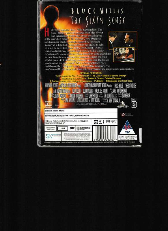 THE SIXTH SENSE, SPECIAL COLLECTORS EDITION DVD