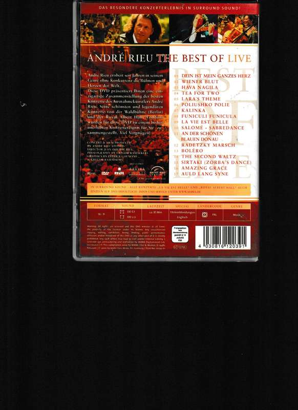 ANDRE RIEU, THE BEST OF LIVE