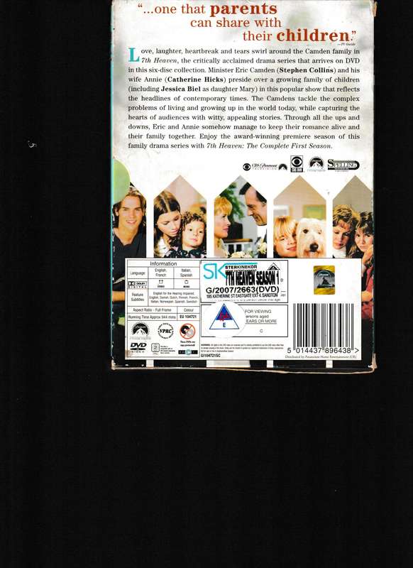 7TH HEAVEN 1 ST AND 2ND SEASONS, 12 DVD'S IN EXCELLENT CONDITION.