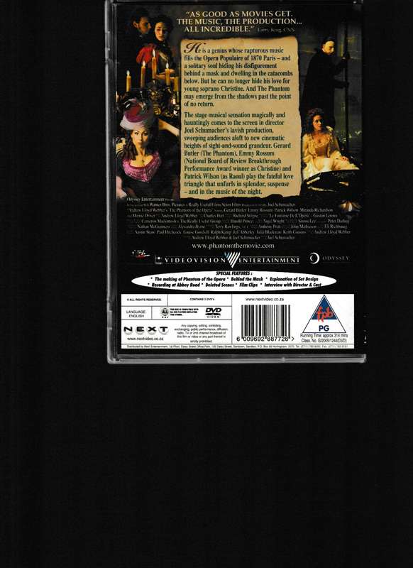 THE PHANTOM OF THE OPERA DOUBLE DISC DVD