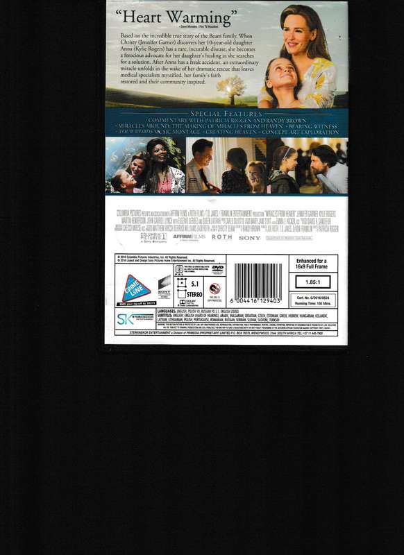 MIRACLES FROM HEAVEN DVD