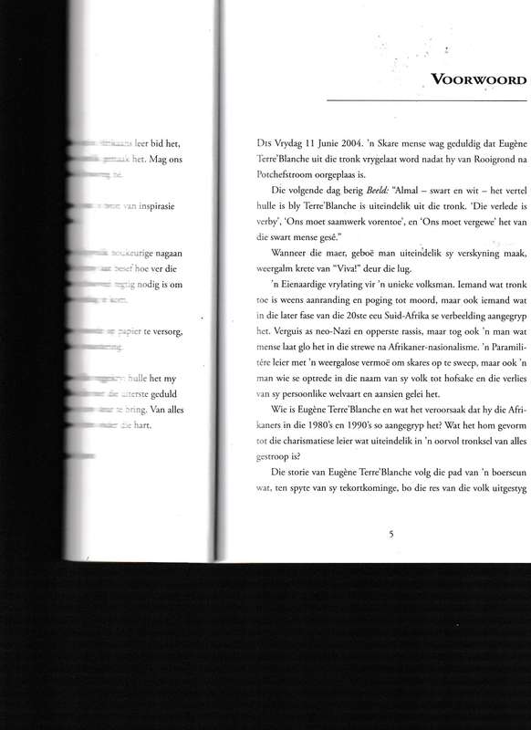 EUGENE TERRE'BLANCHE, MY STORIE