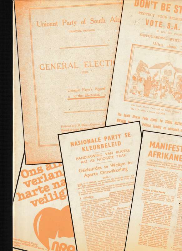 S.A. ALGEMENE VERKIESINGSMANIFESTE 1910-1981