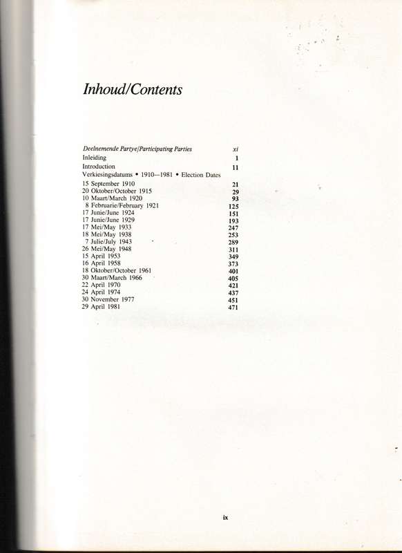 S.A. ALGEMENE VERKIESINGSMANIFESTE 1910-1981