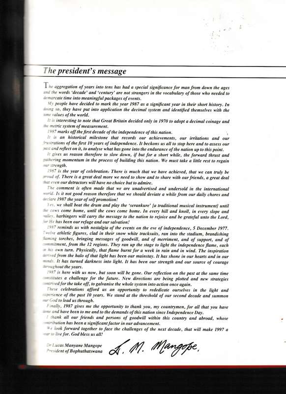 A NATION ON THE MARCH, SIGNED BY  L.M MANGOPE