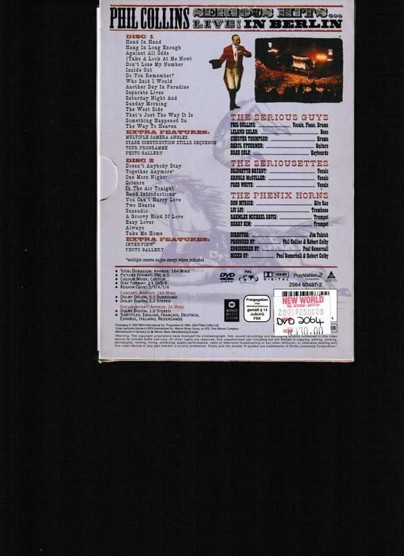 PHIL COLLINS, SERIOUS HITS LIVE 2 DVD SET