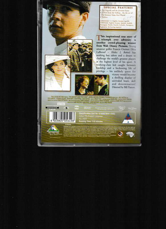 THE GREATEST GAME EVER PLAYED DVD