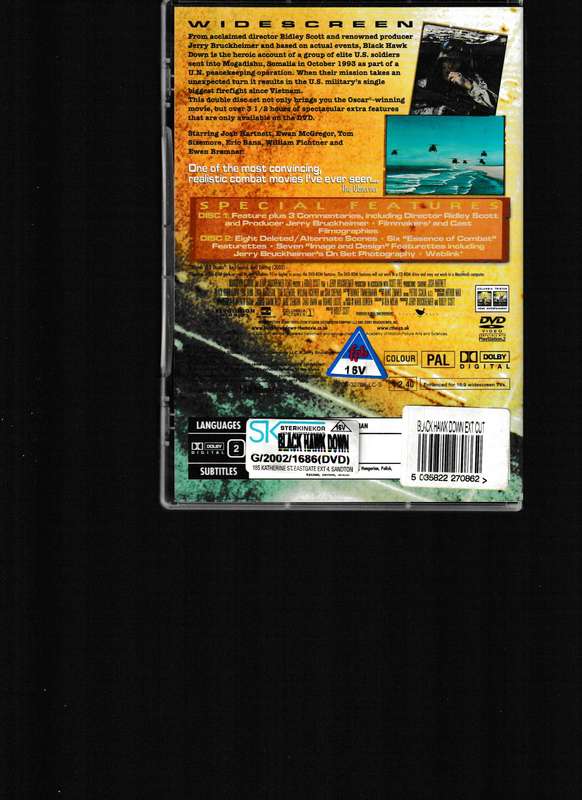 BLACK HAWK DOWN, 2 DVD SET
