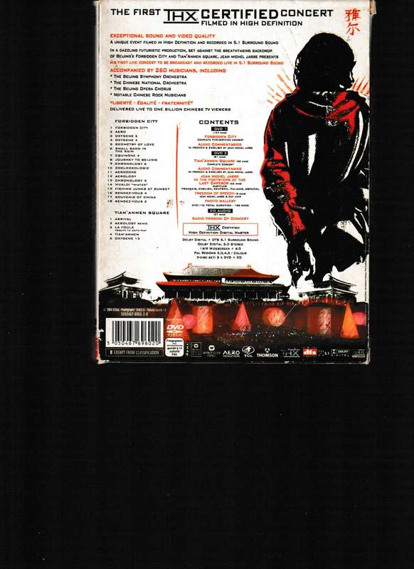 JARRE IN CHINA, LIVE IN FORBIDDEN CITY, TIANAMEN 2 DVD'S PLUS CD