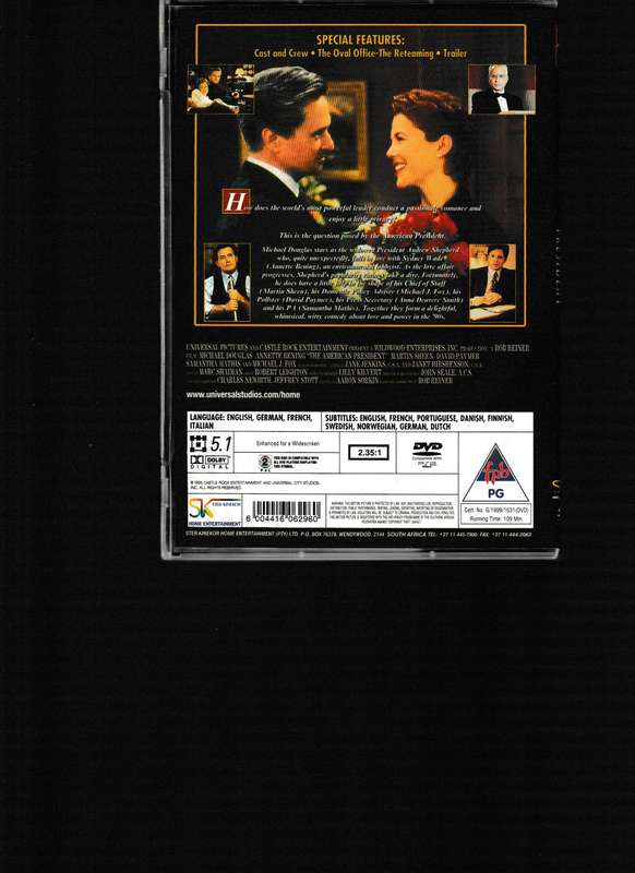 THE AMERICAN PRESIDENT DVD