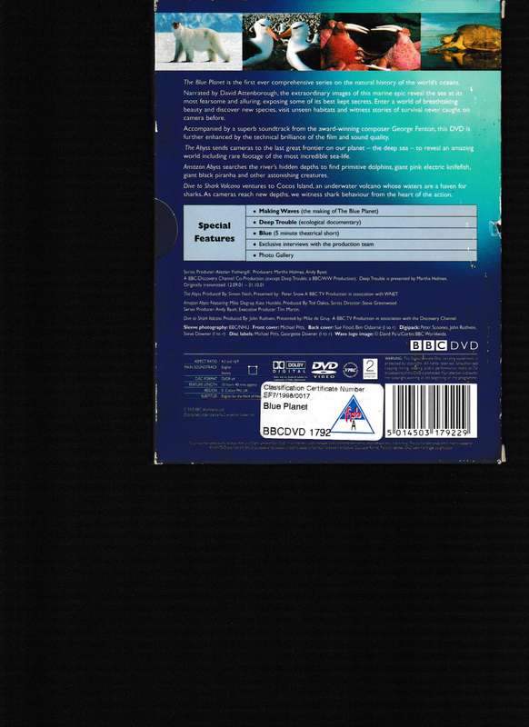 THE BLUE PLANET, SPECIAL EDITION 4 DISC DVD BOX SET