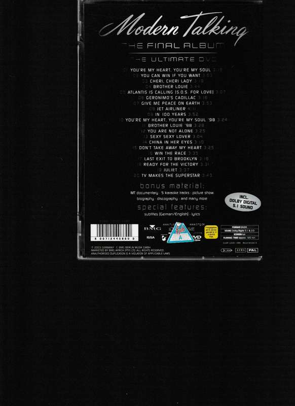 MODERN TALKING, THE FINAL ALBUM, THE ULTIMATE DVD