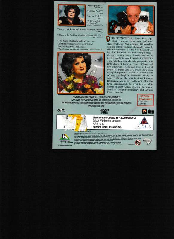 PIETER-DIRK UYS DEKAF$%#IRNATED DVD