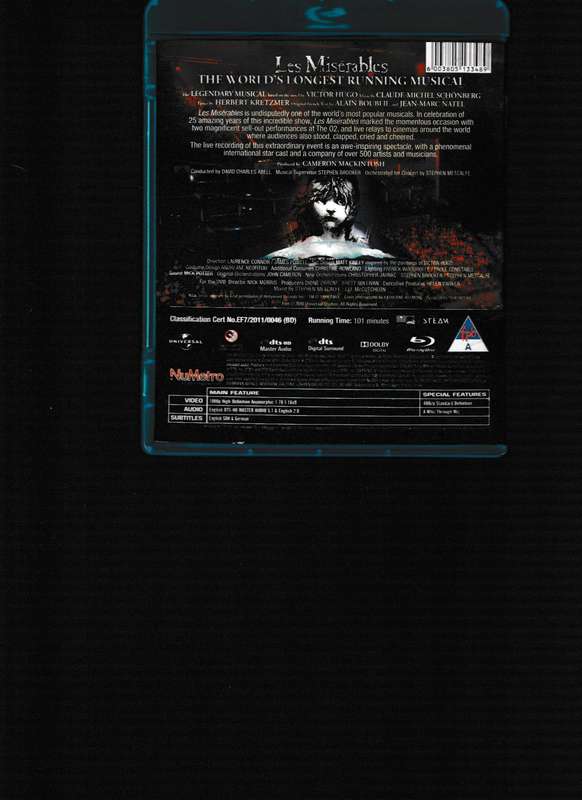 LLES MISERABLES, THE MUSICAL EVENT OF A LIFETIME, BLU RAY