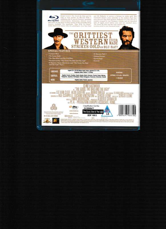 THE GOOD, THE BAD AND THE UGLY BLU RAY