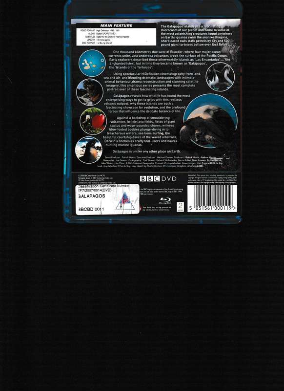 GALAPAGOS, THE ISLANDS THAT CHANGED THE WORLD BLU RAY