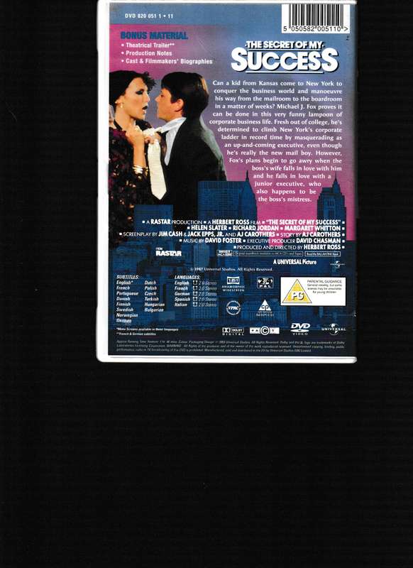 THE SECRET OF MY SUCCESS DVD