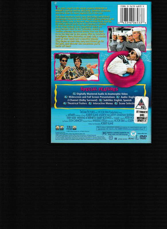 WEEKEND AT BERNIE'S II, BERNIE'S BACK AND HE'S STILL DEAD! DVD