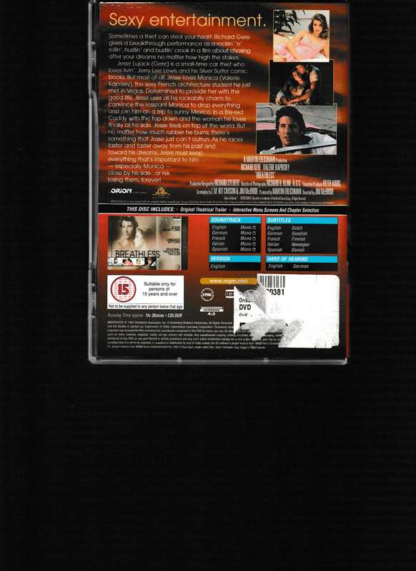 BREATHLESS DVD