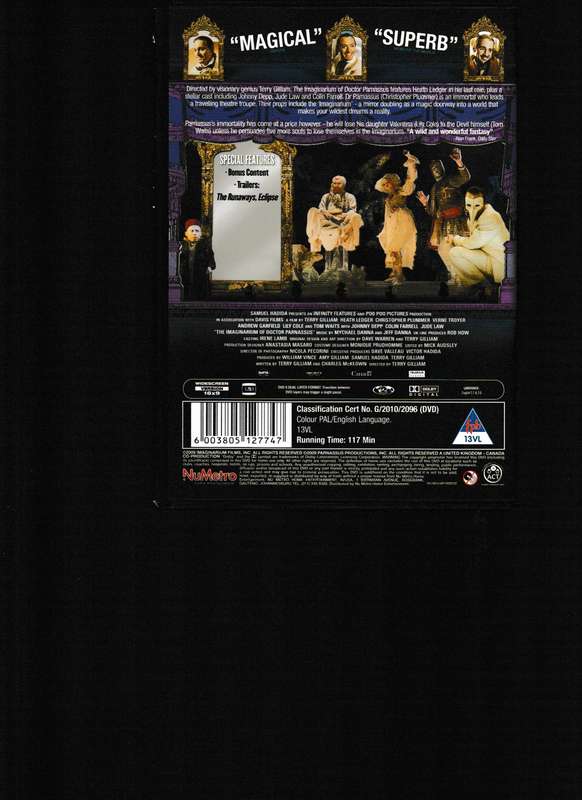THE IMAGINARIUM OF DOCTOR PARNASSUS DVD