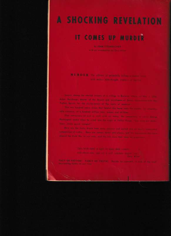 IT COMES UP MURDER, WHEN THE OBVIOUS BECOMES A MYSTERY by JOHN STEINBACHER