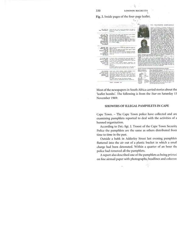 LONDON RECRUITS, THE SECRET WAR AGAINST APARTHEID