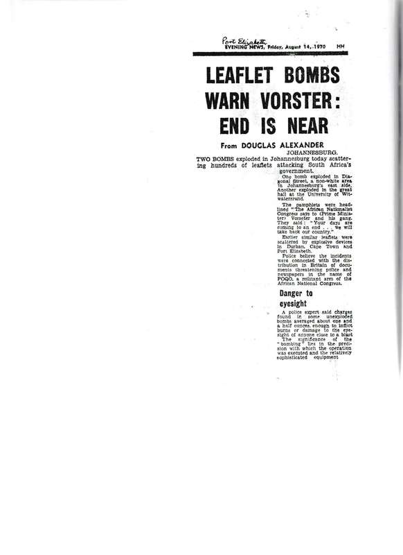 LONDON RECRUITS, THE SECRET WAR AGAINST APARTHEID