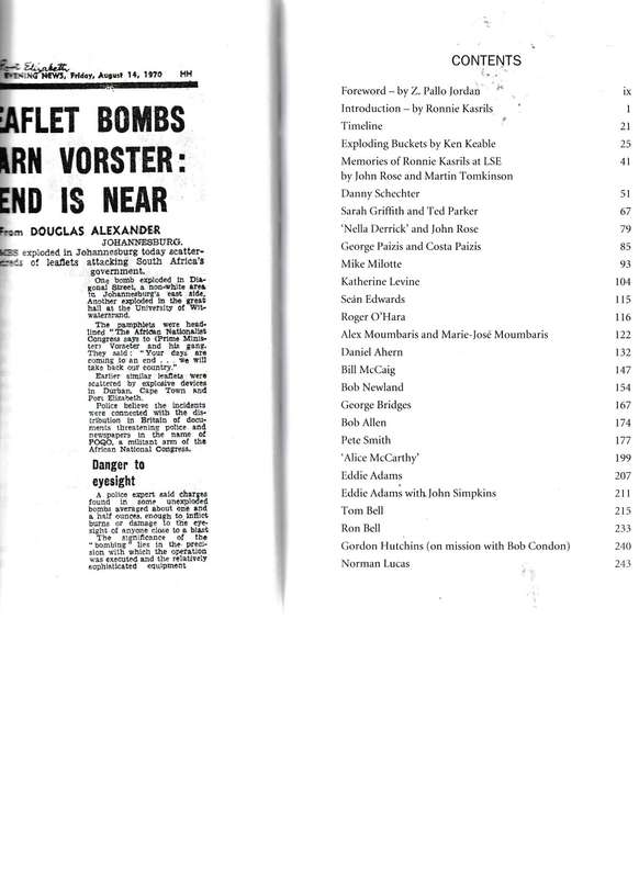 LONDON RECRUITS, THE SECRET WAR AGAINST APARTHEID