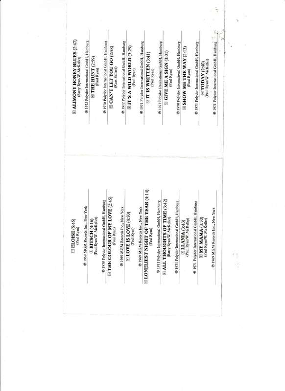 THE VERY BEST OF BARRY RYAN CD