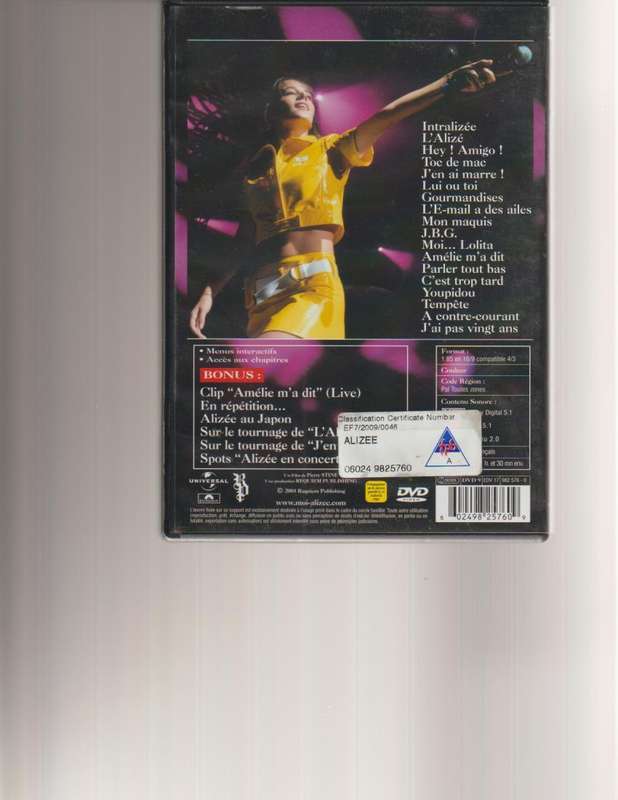 ALIZEE EN CONCERT DVD (IMPORT)