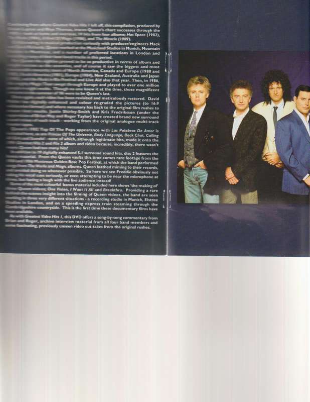 QUEEN THE DVD COLLECTION, GREATEST VIDEO HITS 2, 2 DVD SET WITH BOOKLET