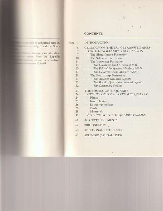 LANGEBAANWEG, A RECORD OF PAST LIFE