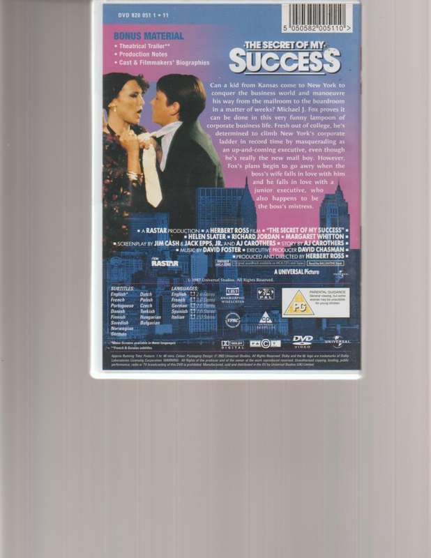 THE SECRET OF MY SUCCESS DVD