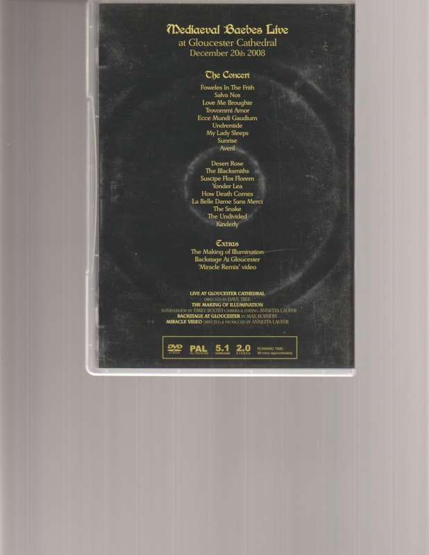 MEDIEVAL BABES, LIVE AT GLOUCESTER CATHEDRAL DVD "SIGNED"
