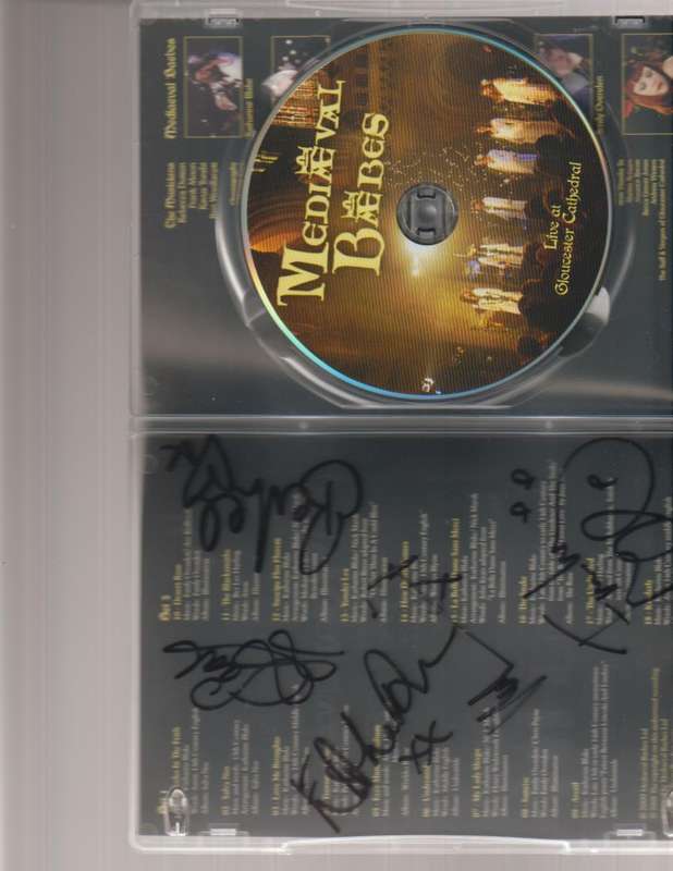 MEDIEVAL BABES, LIVE AT GLOUCESTER CATHEDRAL DVD "SIGNED"