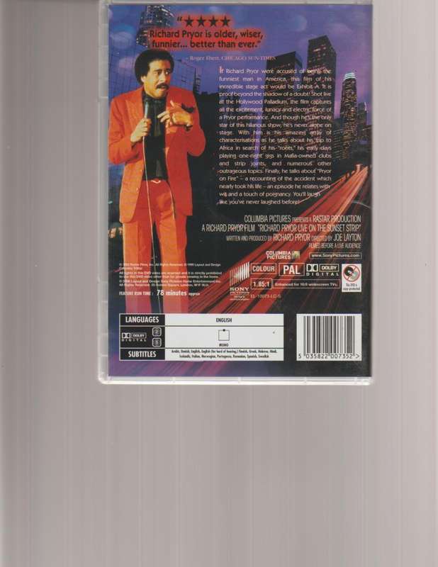 RICHARD PRIOR, LIVE ON THE SUNSET STRIP DVD