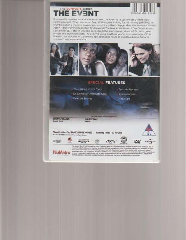 THE EVENT, THE COMPLETE SERIES 6 DVD'S