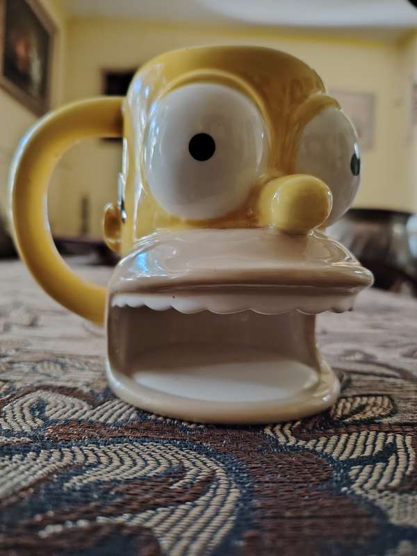 Homer Simpson Donut holding Mug !!!* One of a kind *!!!