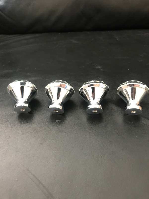 Crystal Glass Door Drawer Knobs Diamond Cut Drawer Handles x4