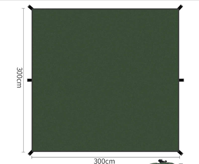 Rain Fly Tent Tarp 300 x 300cm Lightweight Waterproof Camping Shelter for Outdoor