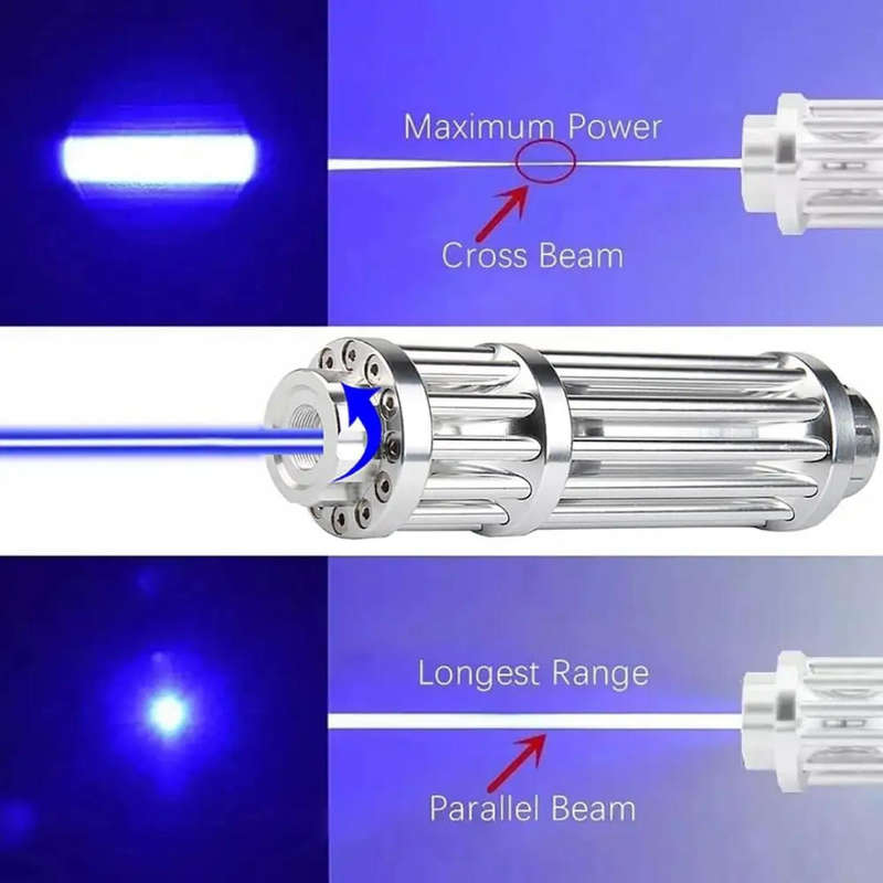 High Power LONG RANGE Blue Laser Pointer  Adjustable Dot Beam Flashlight