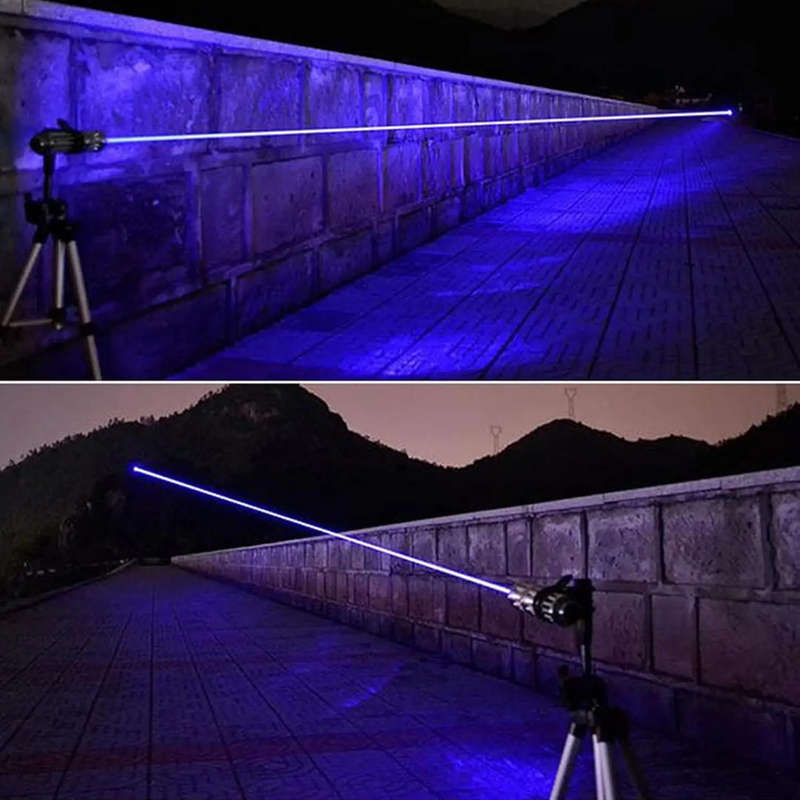 High Power LONG RANGE Blue Laser Pointer  Adjustable Dot Beam Flashlight