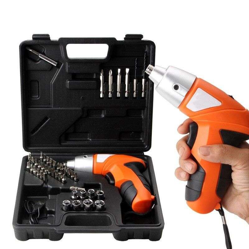 45Pcs 4.8V Rechargeable Electric Cordless Screwdriver Drill Set